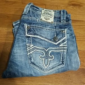 Rock Revival Mens Themis Boot Jeans Size 33